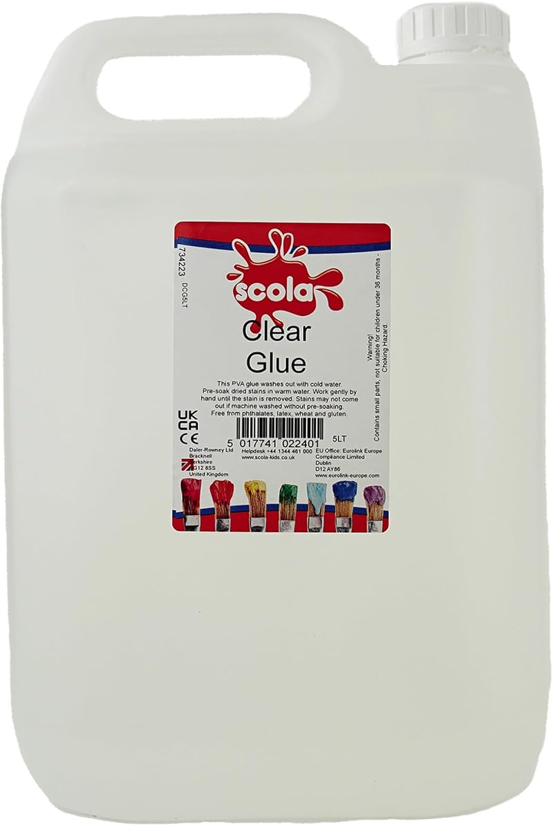 Scola Clear Craft Glue 5 Litres Kids Art Craft School Supplies