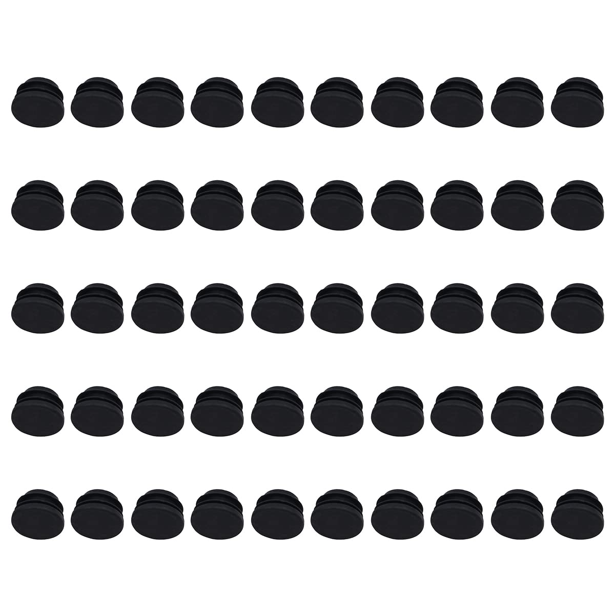 Pack of 50 NUZAMAS Round Black Plastic End Caps,28mm Plastic Plugs,Round Tube Anti-Slip Mat, Plastic Caps End Tube Insert for Chairs Desks Tables Beds Furniture Foot Plug Steel Pipe Cover