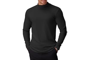 COOFANDY Mens Mock Turtleneck Long Sleeve Shirts Basic Thermal Turtle Neck Undershirt Lightweight Pullover Sweaters Top