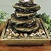 Sunnydaze Cascading Rocks Tabletop Fountain with LED Lights, 12 Inch Tall