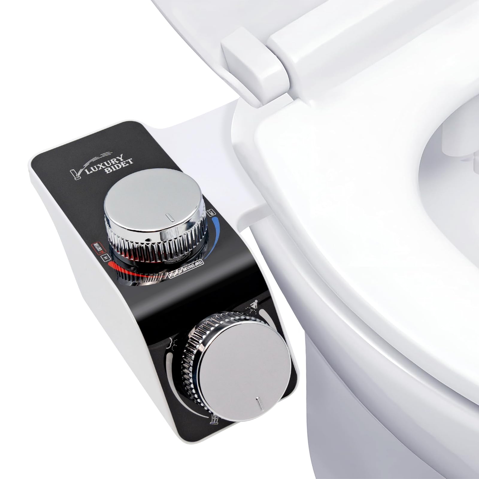 Photo 1 of (Hot and Cold) Bidet Attachment, Non-Electric Cold Water Bidet Toilet Seat Attachment with Pressure Control, Retractable Self-Cleaning Dual Nozzles for Front and Back Cleaning