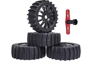 ALLINRC 4PCS 1/8 Scale Off Road Buggy Snow Sand Paddle Tires and Wheels Set for Arrma Typhon 6S Redcat Racing HSP HPI Tyre Pre-Glued