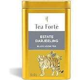 Tea Forte Estate Darjeeling Loose Leaf Tea Canister | Makes 35-50 Cups, Handcrafted Loose Leaf Black Tea Blend, Airtight Decorative Canister, Premium Gift for Tea Lovers