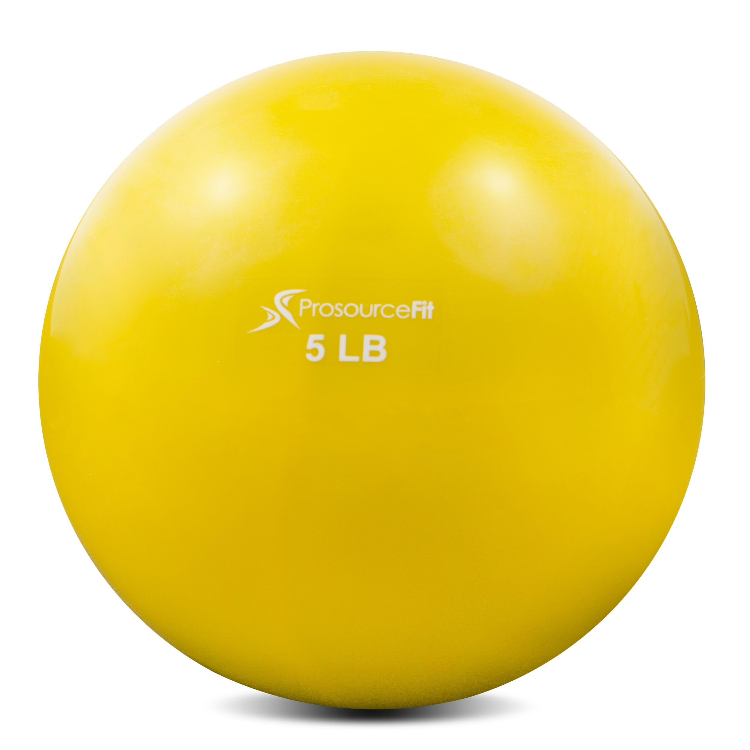 ProsourceFit Weighted Toning Exercise Balls for Pilates, Yoga, Strength Training and Physical Therapy, 5 lb, Yellow