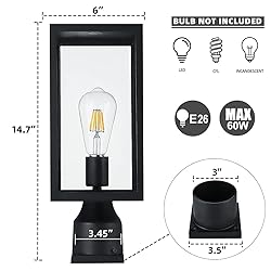 Windben Large 15 inch Outdoor Post Light,Lamp Post