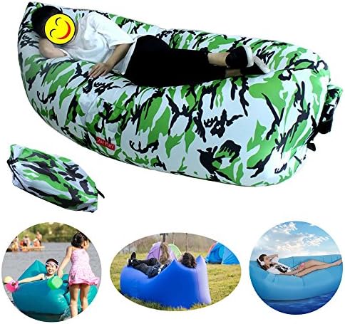 RESTER Inflatable Lounge Bag Air Lazy Sofa Hammock Pool Float Ships with Carry Bag.Inflates in Seconds.Suitable for Indoor or Outdoor Hangout,Camping Picnics,Beach Parties,Hiking(White Camouflage)
