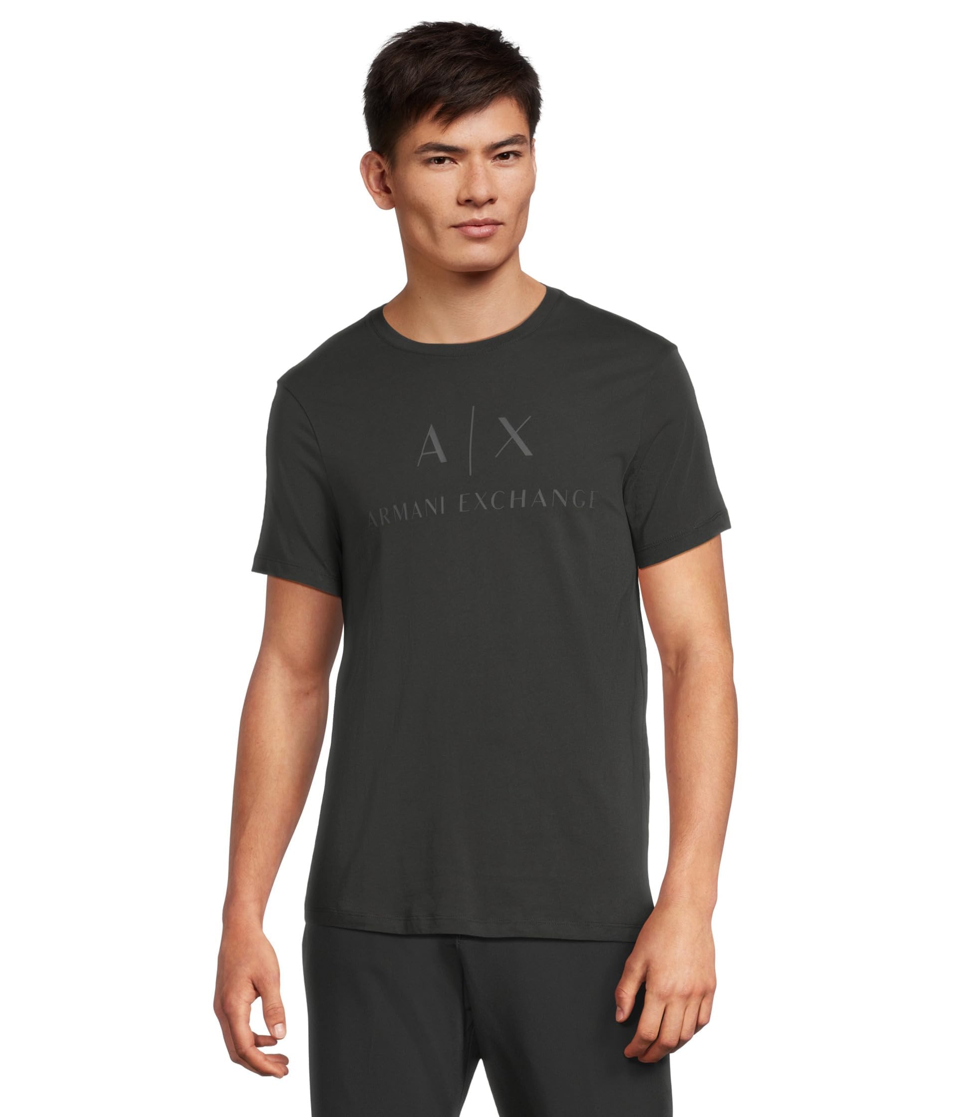 Armani Exchange Men's Classic Crew Logo Tee T Shirt, Jet Set, Large Image