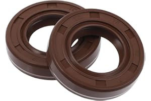 VekAuto Universal Oil Seal TC Double Lip W Steel Spring Seal Ring Rotary Shaft Seal 18x32x7mm High Pressure FKM Rubber Brown 2 Pcs