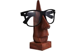 Eyeware holder Hand Carved Rosewood Nose-Shaped Eyeglass Spectacle Holder, Eyewear Holder, Sunglasses Holder 6 Inch, Brown Co