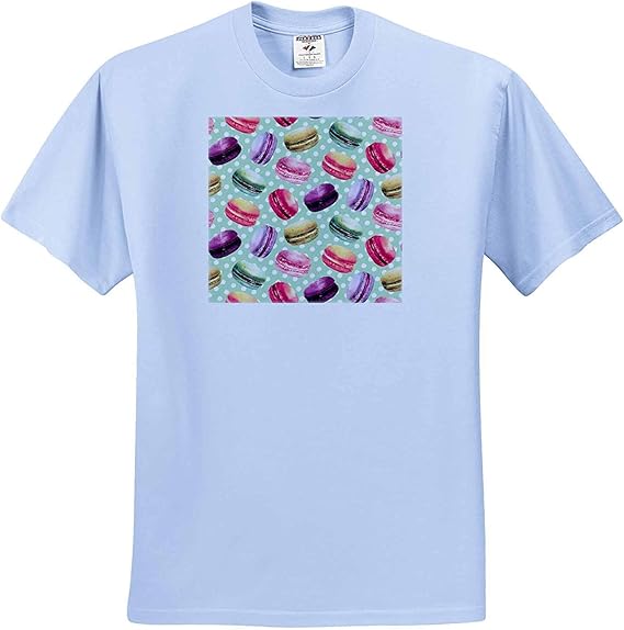 Amazon Co Jp Anne Marie Baugh水彩色のかわいいカラフルなフランス語マカロンクッキー 点線の背景にtシャツ 服 ファッション小物
