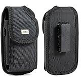 XXL SIZE Google Nexus 6P / 6 Vertical Nylon Case Pouch Holster with VELCRO Closure with Swivel Belt Clip Fits OTTER BOX Defender / LIFEPROOF / Mophie Juice Pack Air/Plus Case On