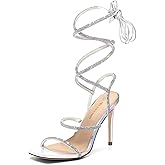 DREAM PAIRS High Heels Stilettos for Women - Strappy Gladiator Sexy Square Toe Open Toe Dressy Pumps Sandals
