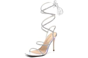 DREAM PAIRS High Heels Stilletos Heels for Women Strappy Gladiator Sexy Square Toe Heels Open Toe Heels Dressy Pumps Sandals