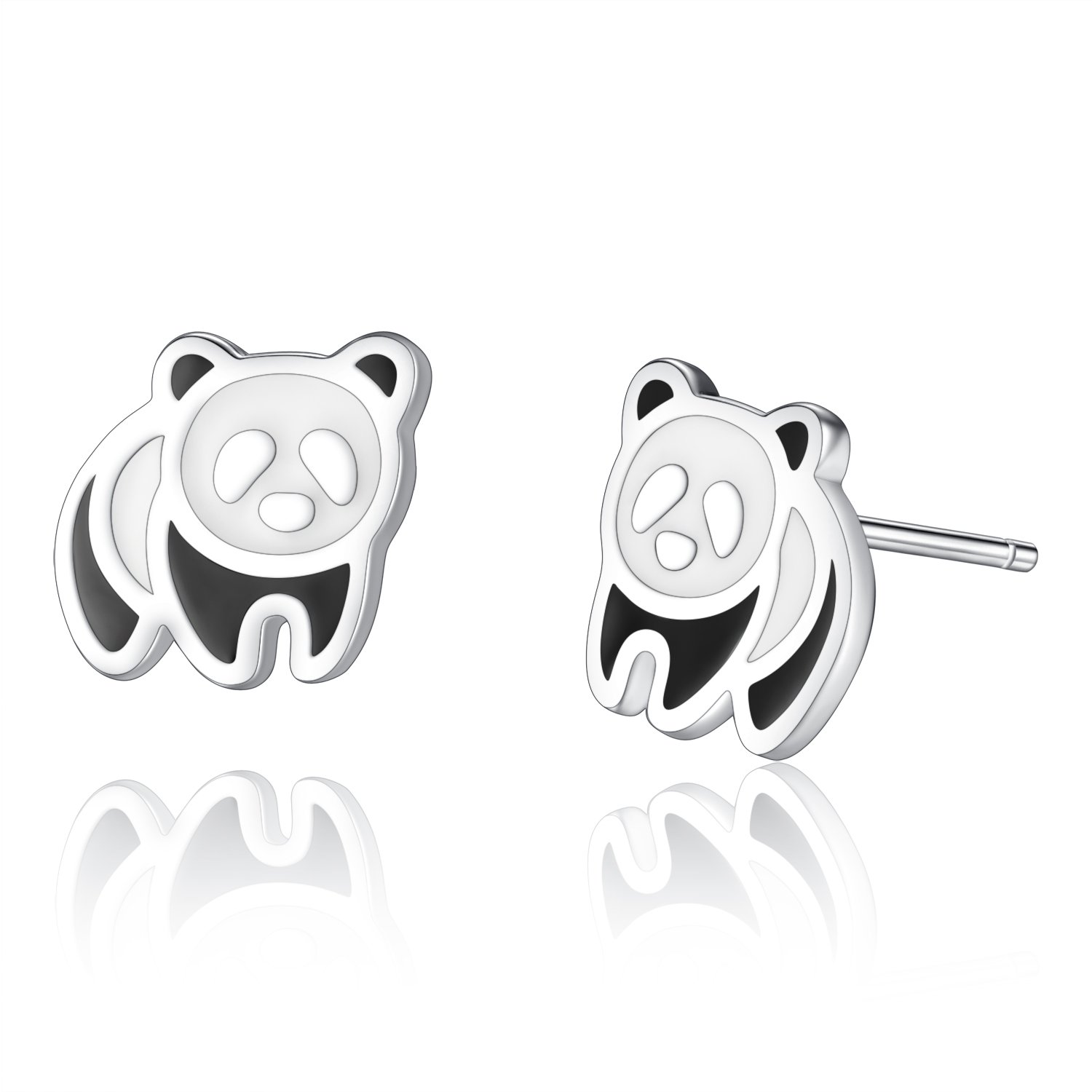 Panda Stud Earrings Hypoallergenic 925 Sterling Silver Gifts for Girls Kids -VIKI LYNN