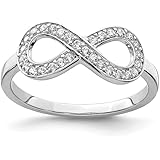 925 Sterling Silver Cubic Zirconia Cz Infinity Band Ring Fine Jewelry For Women Gift Set