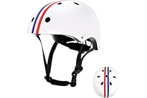LIRENGUI Kids Helmet, Adjustable Simple White Color Helmet, Bike Helmet for Boys and Girls, Highly-Protective & Premium Ventilation, Bicycle Rollerblading Longboard Skate Scooter