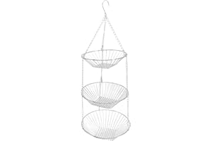 3 Tier Kitchen Hanging Fruit Basket Iron Wire Fruit Vegetable Flower Hanging Storage Basket for Indoor Outdoor