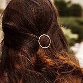 Yheakne Circle Hair Clip Barrette Hollow Round Gold Hairpin Minimalist Bobby Pin Geometry Metal Hair Accessories for Women and Gilrs (Gold Circle)