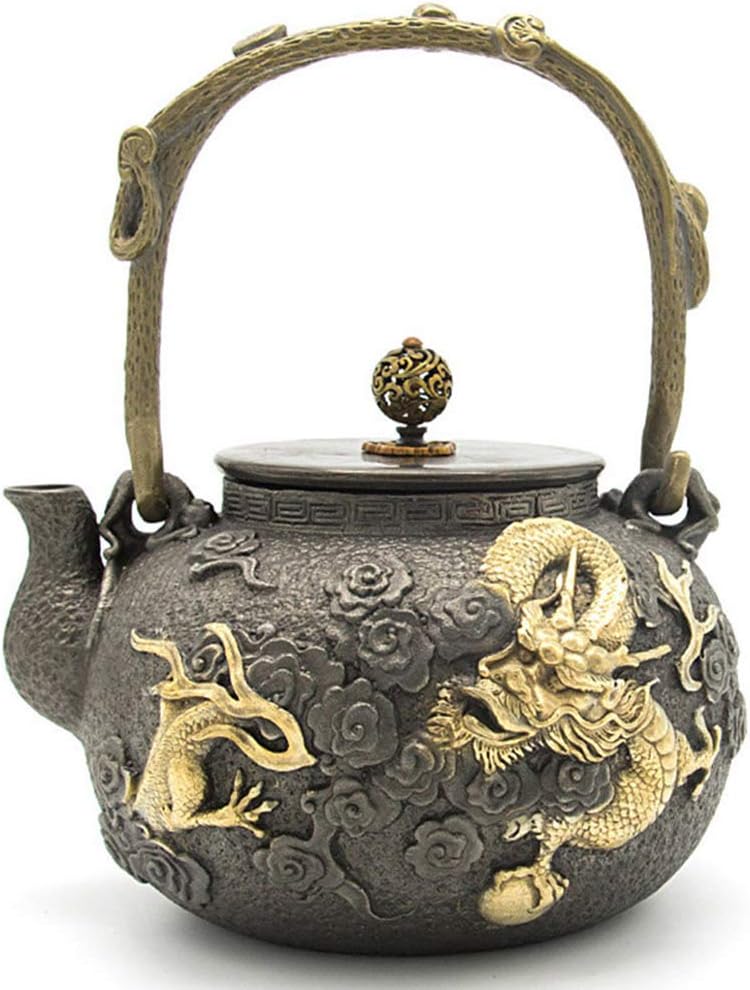 UMITEASETS Cast Iron Teapots Japanese Cast Iron Golden