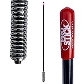 Prostick 4 Foot Fiberglass Black Passive CB Radio Antenna with Heavy Duty Stainless Steel Spring.