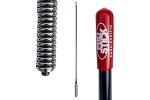 Prostick 2` Foot Fiberglass 1000 Watt - Black CB Radio Antenna with Heavy Duty Stainless Steel Spring