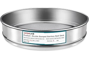 304 Stainless Steel Lab Sieve Screen Mesh, 10 Mesh (2mm) Aperture Test Sieve, 12Inch(30cm) Diameter Economy Standard Analysis