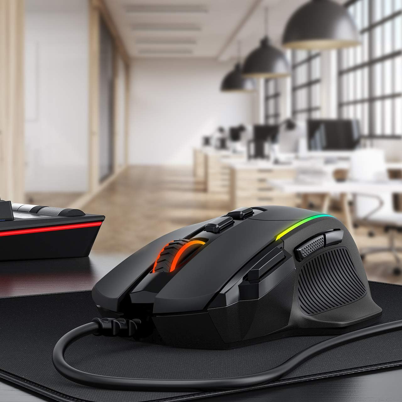 VicTsing Ergonomic Wired Gaming Mouse, 8 Programmable Buttons, 5 Levels Adjustable DPI up to 8000, Wired Computer Gaming Mice with 7 RGB Backlight Modes for PC, Laptop, MacBook: Computers & Accessories