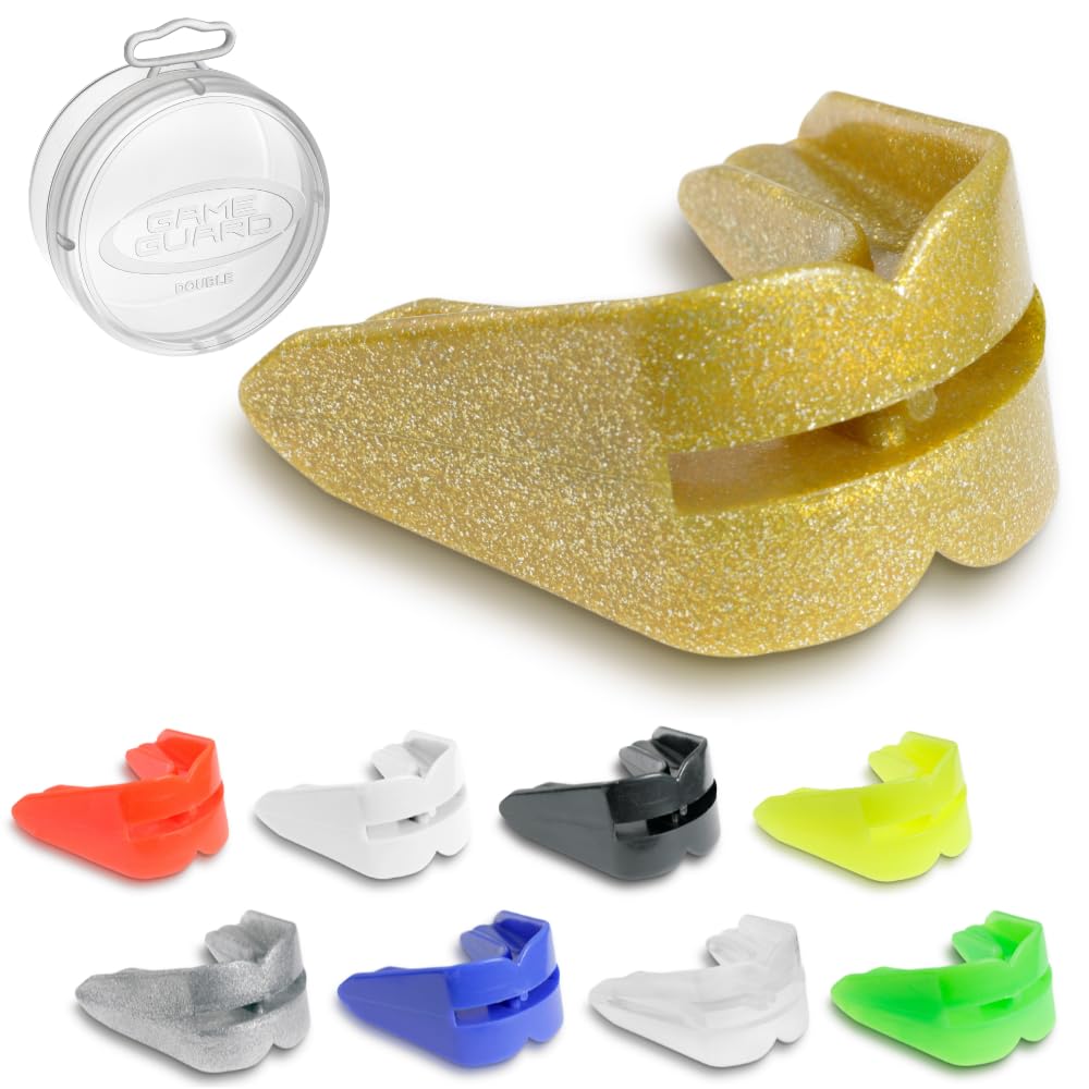 GAME GUARD Double Mouth Guard – for Top and Bottom Teeth & Gums UKCA Approved, Perfect for Boxing, Sparring, MMA, and High-Impact Sports, [ Age 13+ | Gold]