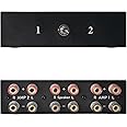 Y.D.F 2 Port Amplifier Speaker Selector, 2(1)-in-1(2)-Out Amp Speaker Switcher Selector, AMP A/B Switch Splitter 2-Way Loudspeaker Control Combiner Box