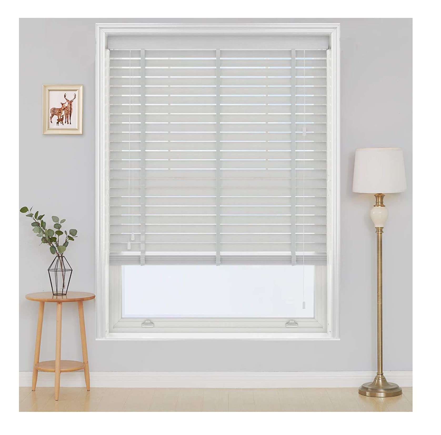 60 x 150cm White Tape Deisgn Faux wood window Venetian Blinds, Child Safe - 50MM Slats, FW005
