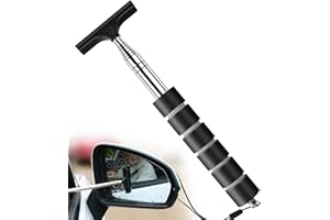 PUDIER Car Mirror Squeegee, Retractable Car Rearview Mirror Wiper, Side Mirror Squeegee, Portable Car Cleaning Tool for Rainy Foggy Weather,Universal Car Accessories (Black, 1PCS)