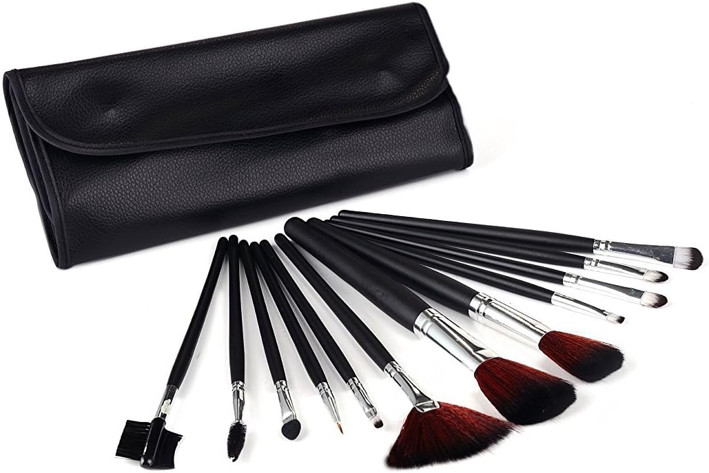 12 MAKE UP BRUSH SET [BLACK]