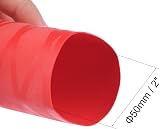 Sourcing Map Heat Shrink Wrap Tubing 50mm Dia 81mm Flat 0.5m Red 2:1 view 3