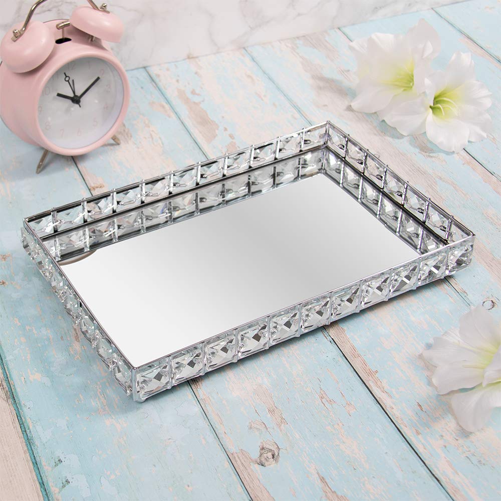 The Leonardo Collection LP46684 Crystal Design Tray | Silver