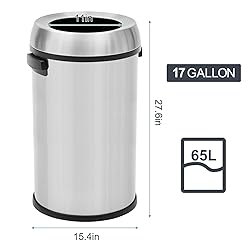 Takywep 17 Gallon/65 Liter Round Open Top Trash