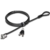 Kensington T-Bar Standard Keyed Lock Slot for Laptops, Durable 6&rsquo; Carbon Steel Cable Computer Lock, K65035AM