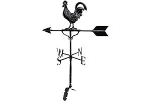 Montague Metal Products 32-Inch Weathervane with Satin Black Rooster Ornament