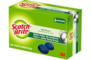 3M Scotch-Brite Fibra Metálica con Jabón, 4 Pack