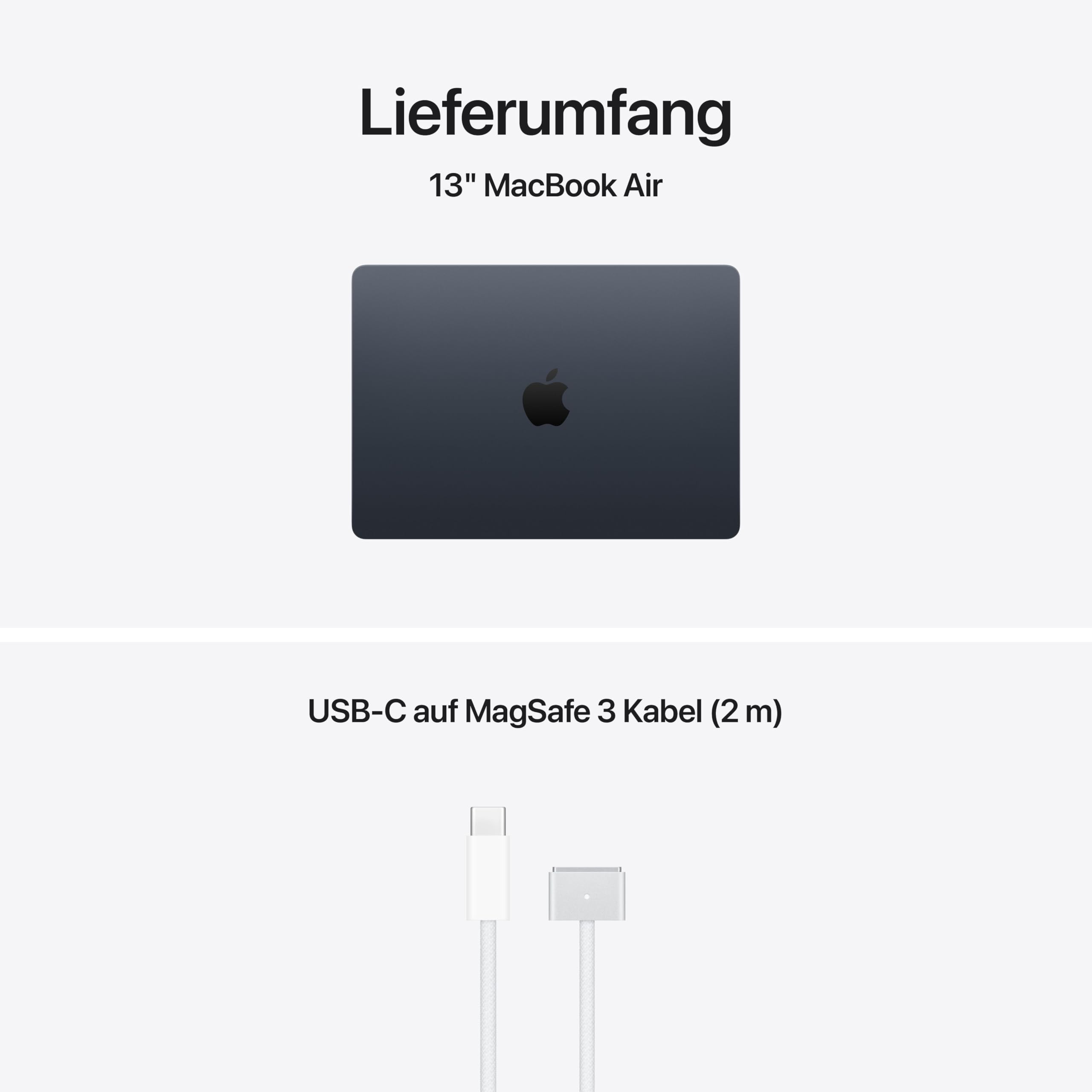 Apple 13" MacBook Air Laptop, M5 Chip mit 10‑Core CPU und 8‑Core GPU: Entwickelt für KI, 13,6" Liquid Retina Display, 16 GB gemeinsamer Arbeitsspeicher, 512 GB SSD, Touch ID, WLAN 7; Mitternacht 5