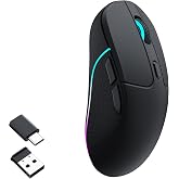 Keychron M3 Wireless Mouse, PAW3395 Sensor Supports 2.4 GHz/Bluetooth 5.1 | Programmable Macro Button 26,000 DPI , 79g Ultra-Light Ergonomic Design Up to 70 Hours Using for PC Mac Laptop - Black