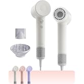 Laifen SE 2 Diffuser Hair Dryer for Women, 21.5m/s Air Speed, Matte White | Frizz Control, Heat Protection, Perfect for Sleek Styling, Diffuser for Curling &amp; Wavy Hair, 5 Modes &amp; 2 Airspeeds, Low Noise