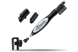 Frogger BrushPro Latch-It Golf Club Cleaner, Ergonomic Grip and Latch-it Magnet - Professional Golf Club Brush and Groove Cleaner for Golfers