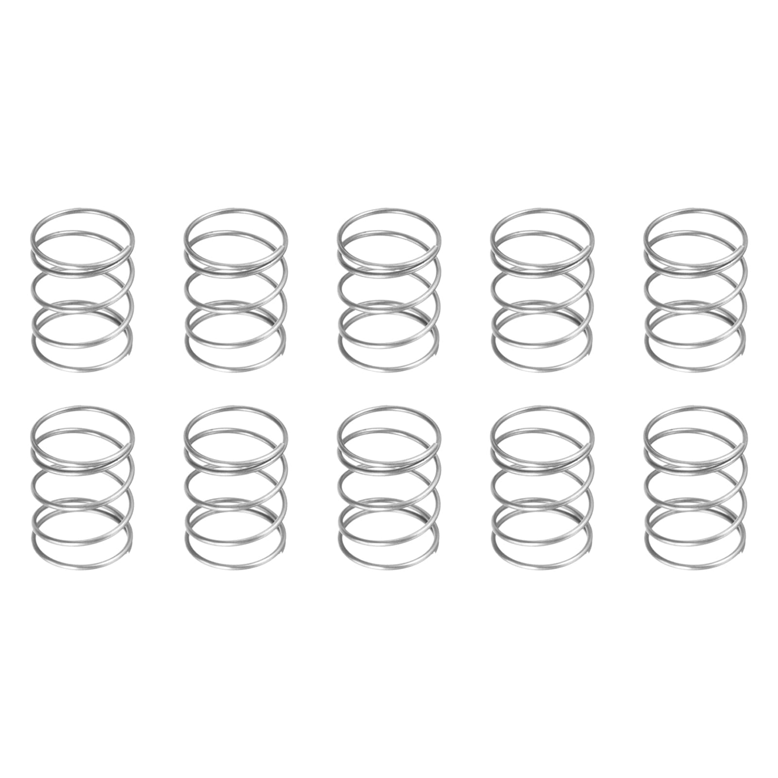 DTGN 1.2x20x25mm(DxODxL) Compression Spring - 10Pack - Good for Machinery - Spring Steel Extension Spring - Gray