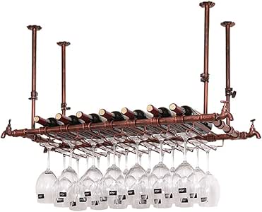 Exhibidor Estante Para Vino Barra Para Colgar Montada En El Techo