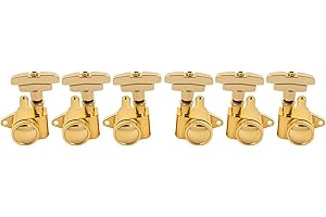 Musiclily Pro R18K 3R3L 18:1 Ratio Full Sealed Locking Machine Heads Tuners Tuning Pegs Keys with GR-Style Button for Acousti