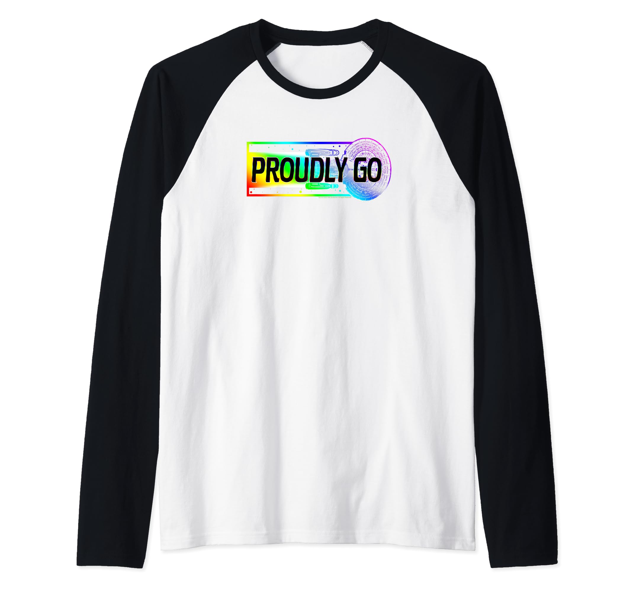 Star Trek: The Next Generation Proudly Go Rainbow Ship Raglan Baseball Tee