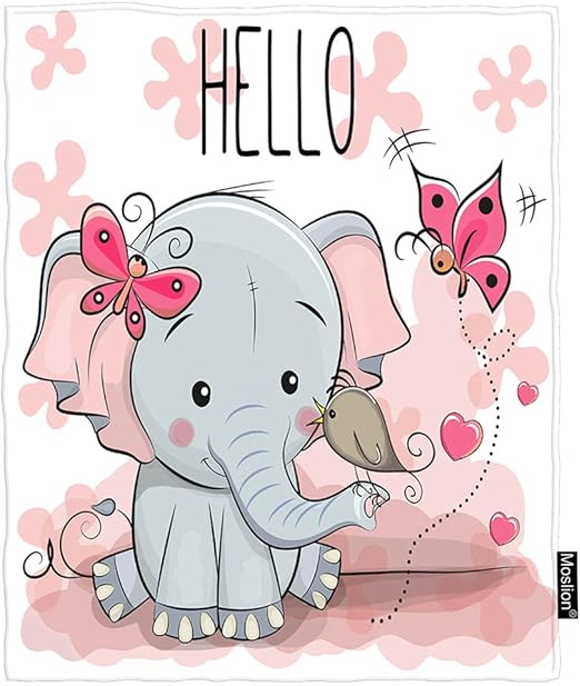 Amazon Com Moslion Elephant Throw Blanket Cute Cartoon Baby
