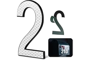 4 Inch Reflective House Numbers for Outside, VONDERSO High-Intensity Reflective Self-adhesive Mailbox Numbers, Durable ABS Base for House Plaques, Mailbox, Yard, Garage – Plaque Number ‘2’