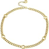 ananel Classic 18K Gold Letter G Necklace – Stylish Luxury Cuban Chain Choker – Elegant Jewelry Gift for Women & Teens