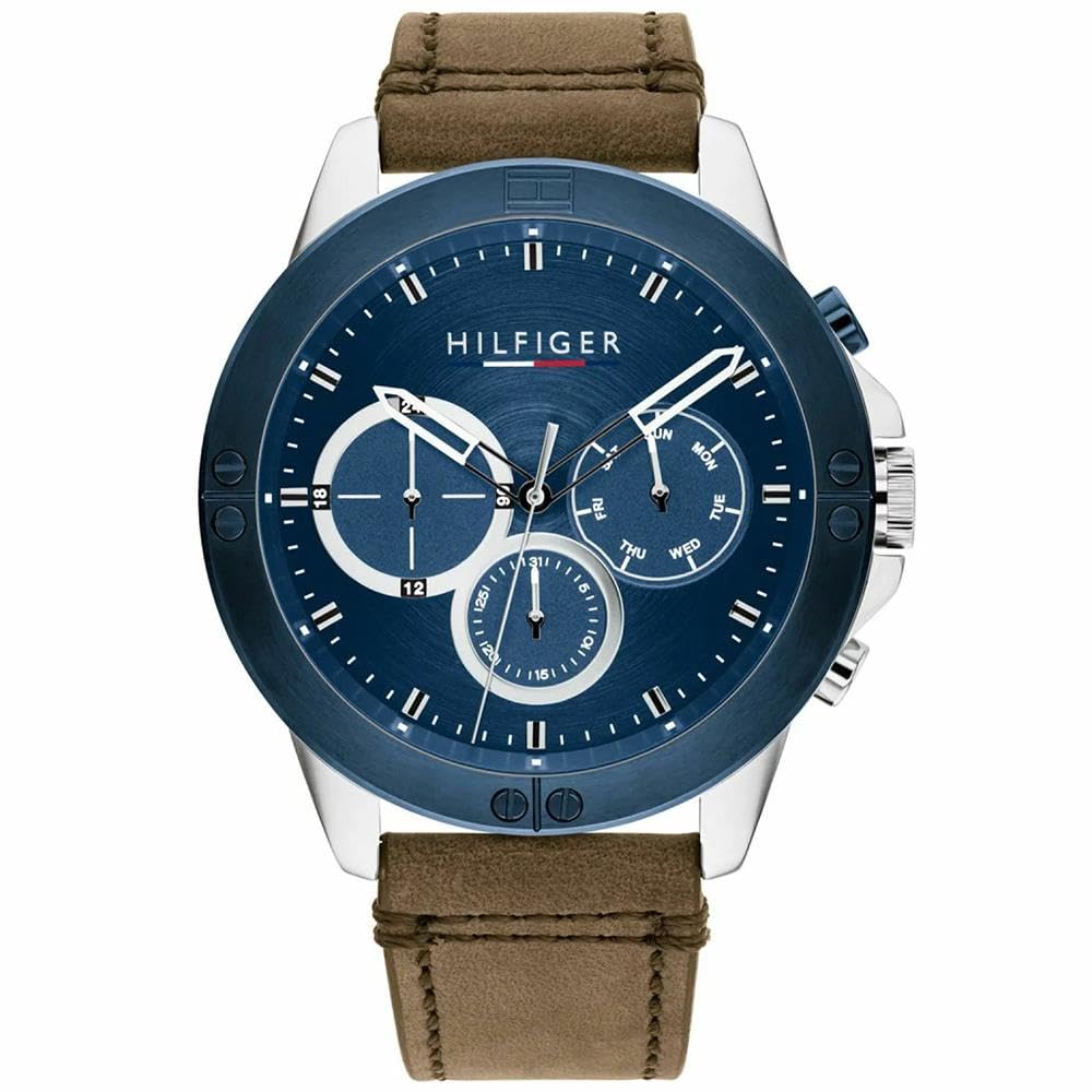 Tommy Hilfiger Analogue Multifunction Quartz Watch for Men with Brown Leather Strap - 1791895